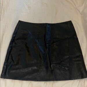 She + Sky Black faux leather Skirt